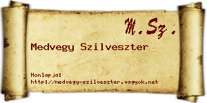 Medvegy Szilveszter névjegykártya